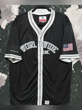 Ethik Worldwide Black Mesh Baseball Jersey